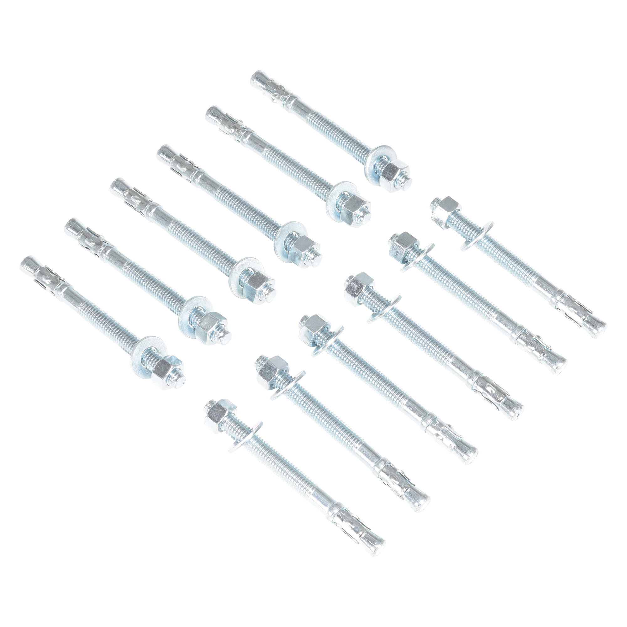 Vestil Steel Concrete Sleeve Anchor Bolts 12 Pack 1/2 In. x 5 In. Silver